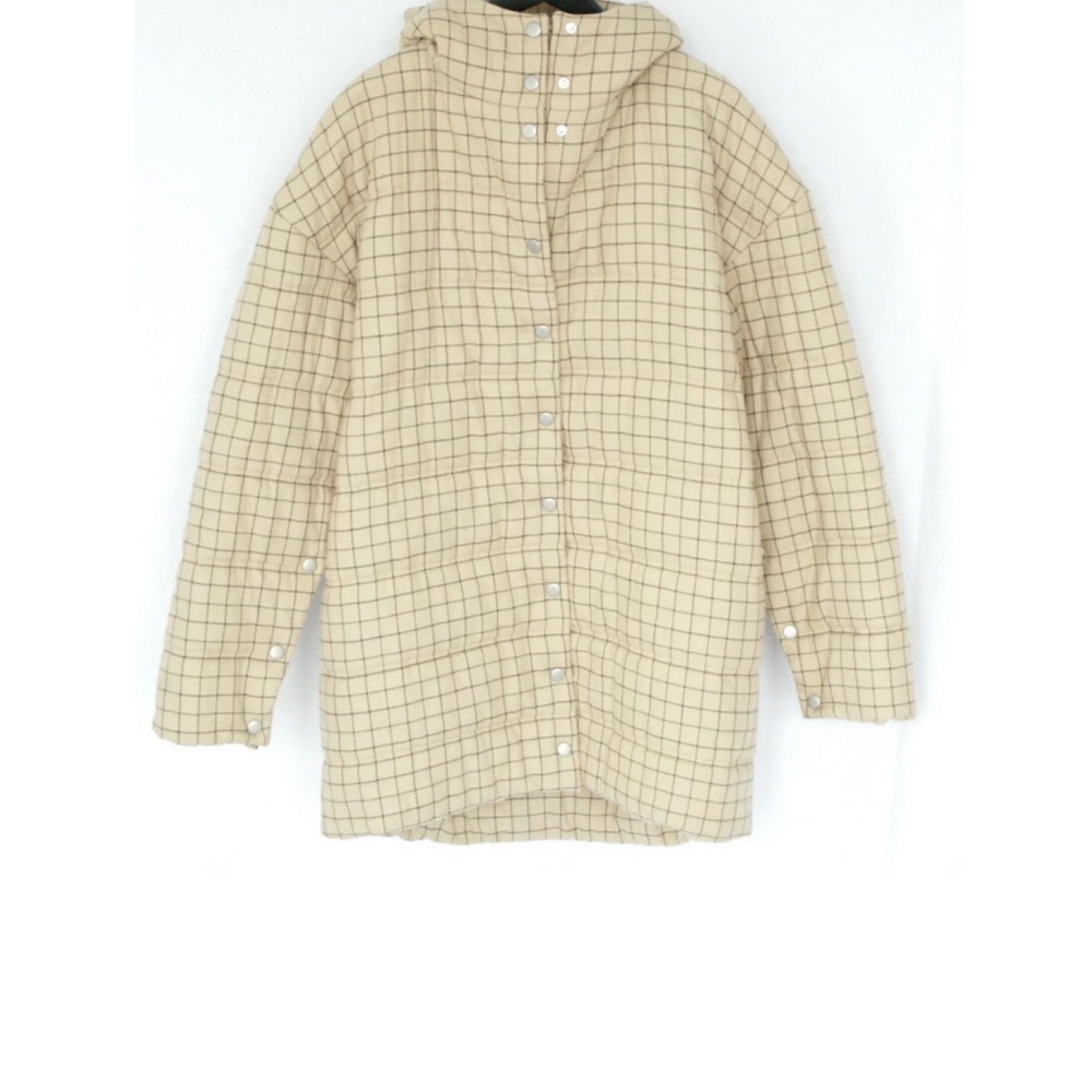 A.W.A.K.E Mode Oversized Checked Hooded Puffer Jacket Coat - Picture 7 of 11